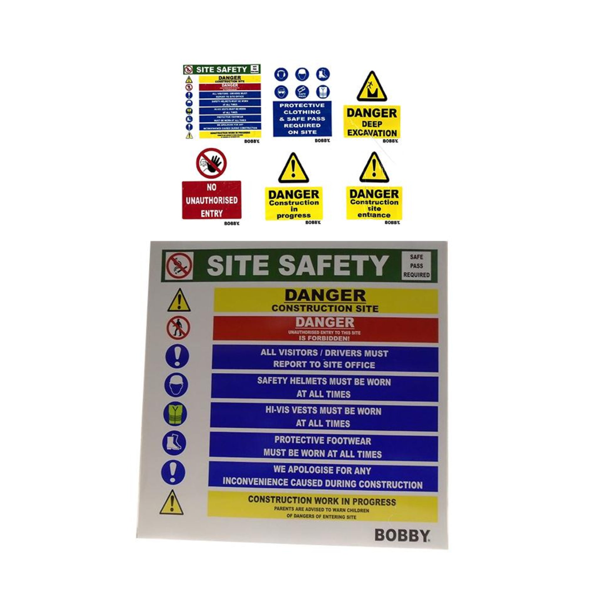 BOBBY Site Safety Signs (6 pack)